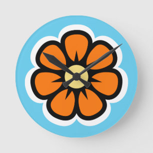 Blume Runde Wanduhr