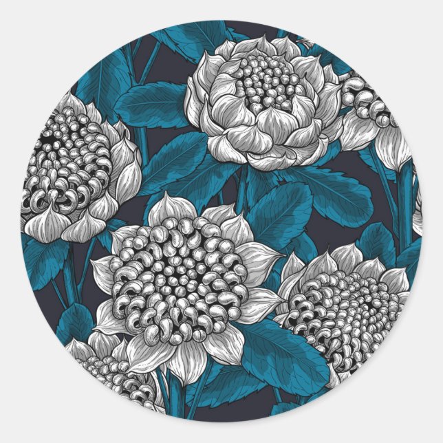 Blume Runder Aufkleber (Vorderseite)