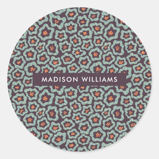 Blume Runder Aufkleber (Vorderseite)