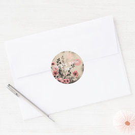 Blume Runder Aufkleber