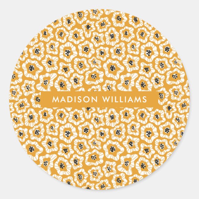 Blume Runder Aufkleber (Vorderseite)