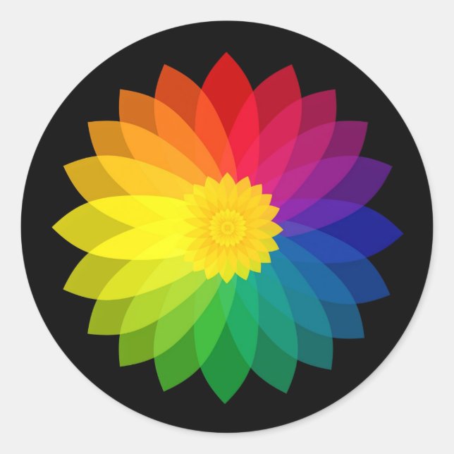 Blume Runder Aufkleber (Vorderseite)