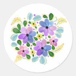 Blume Runder Aufkleber