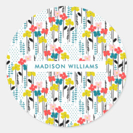 Blume Runder Aufkleber