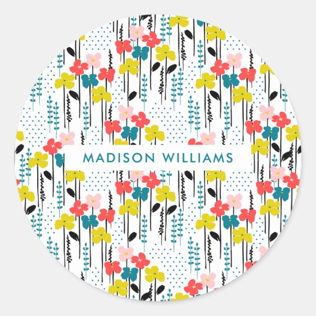 Blume Runder Aufkleber (Vorderseite)