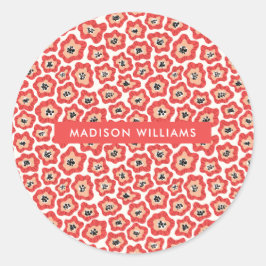 Blume Runder Aufkleber