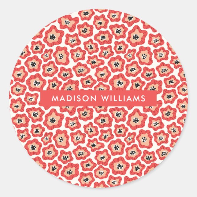 Blume Runder Aufkleber (Vorderseite)