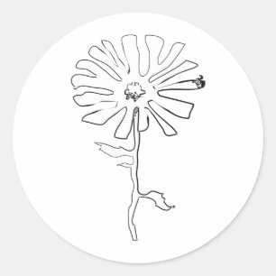 Blume Runder Aufkleber