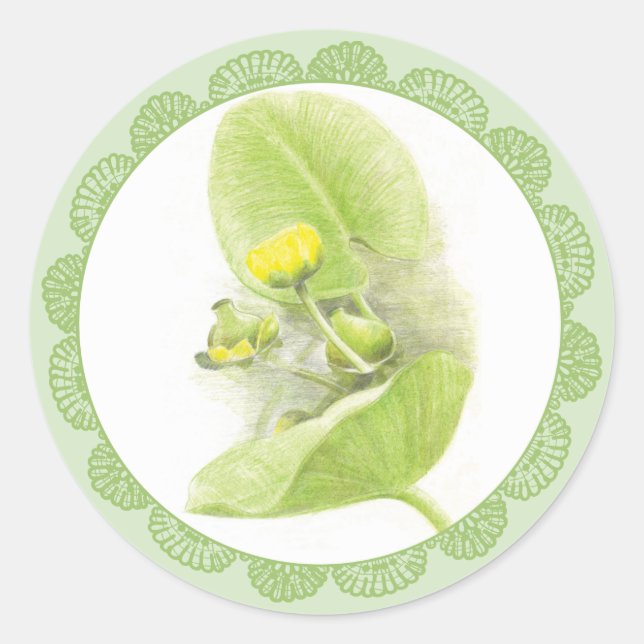 Blume Runder Aufkleber (Vorderseite)