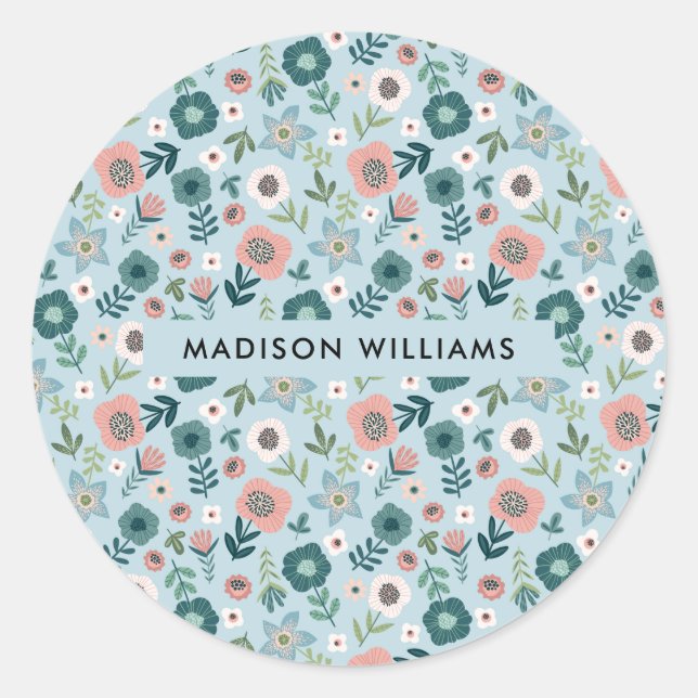 Blume Runder Aufkleber (Vorderseite)