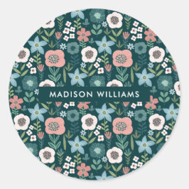 Blume Runder Aufkleber