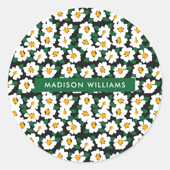 Blume Runder Aufkleber (Vorderseite)