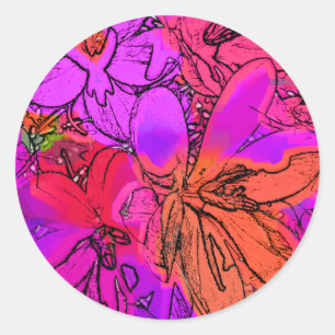 BLUME RUNDER AUFKLEBER