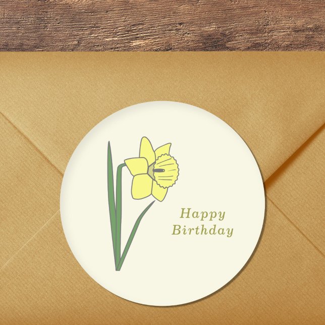 Blume Runder Aufkleber (Botanical Daffodil Sticker)