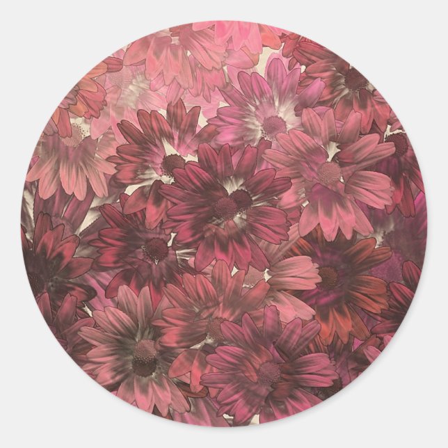 Blume Runder Aufkleber (Vorderseite)
