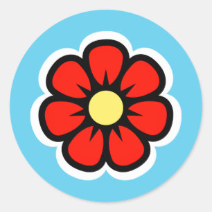 Blume Runder Aufkleber