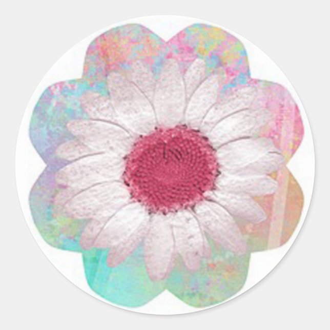 Blume Runder Aufkleber (Vorderseite)
