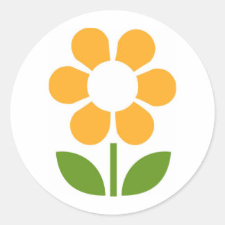 Blume Runder Aufkleber
