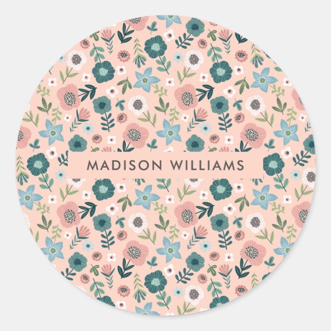 Blume Runder Aufkleber (Vorderseite)