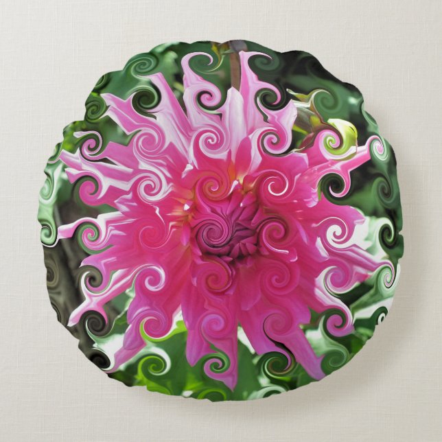 BLUME RUNDES KISSEN (Vorderseite)