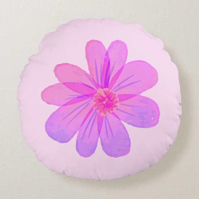 Blume Rundes Kissen (Vorderseite)