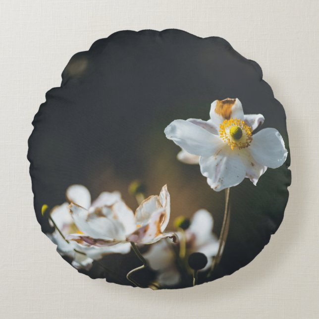 Blume Rundes Kissen (Vorderseite)
