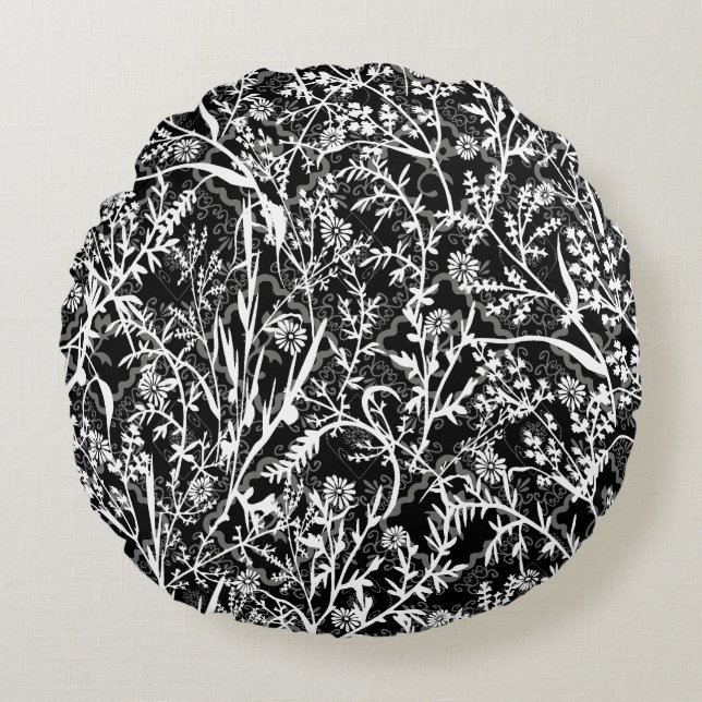 Blume Rundes Kissen (Vorderseite)