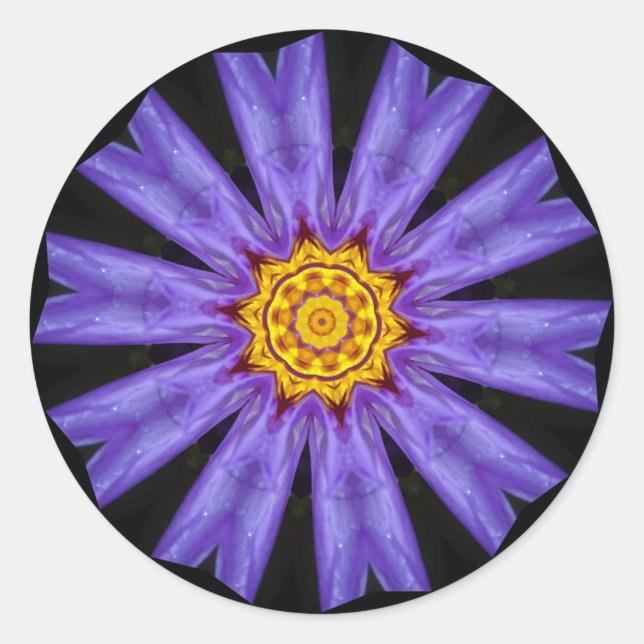 Blume-Rundkleber Runder Aufkleber (Vorderseite)