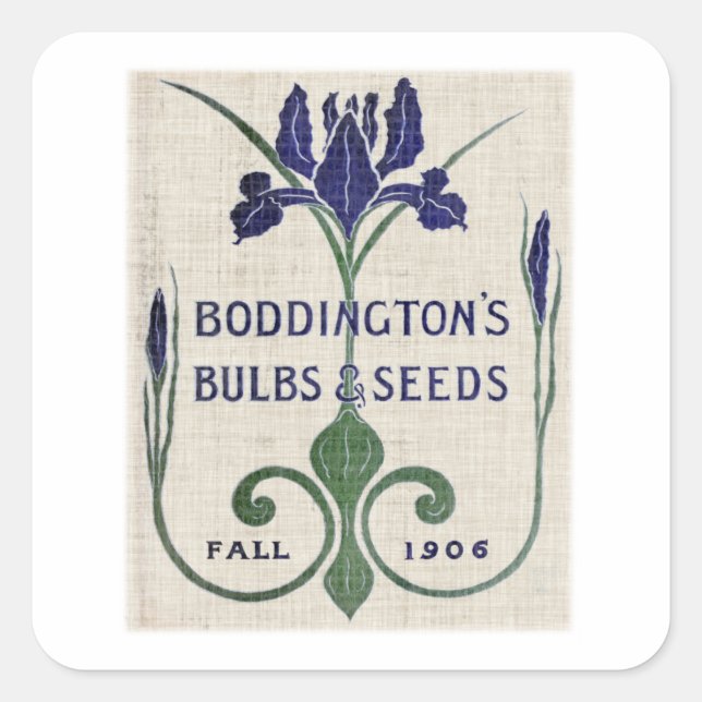 Blume - Saatgutpackungen IV Quadratischer Aufkleber (Vorderseite)