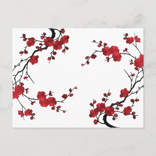 Blume Sakura blüht Feiertagspostkarte (Vorderseite)