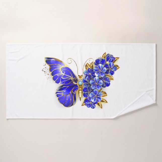 Blume Sapphire Butterfly Badehandtuch (Badehandtuch)
