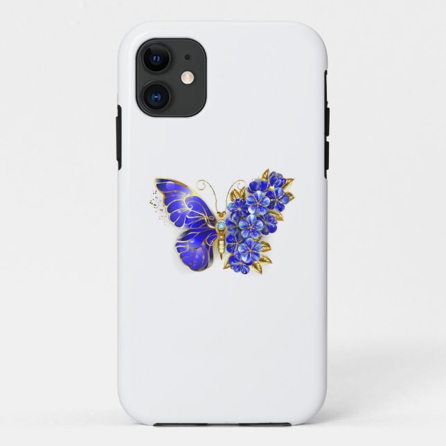 Blume Sapphire Butterfly Case-Mate iPhone Hülle (Rückseite)