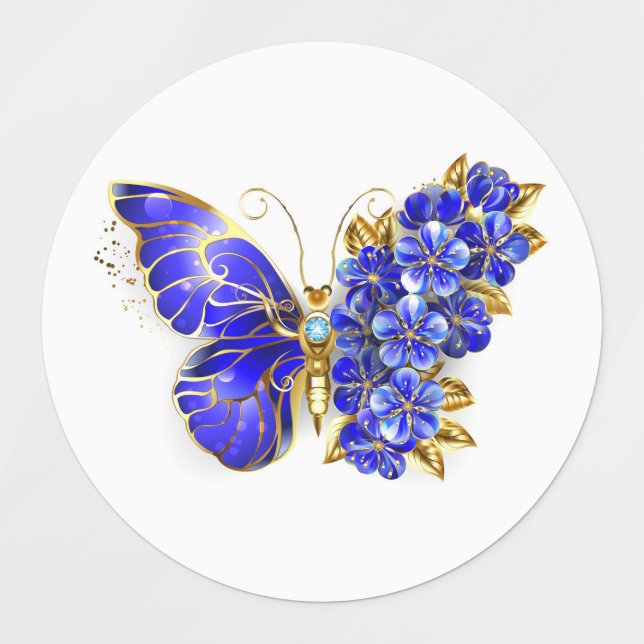 Blume Sapphire Butterfly Etiketten (Design 1)