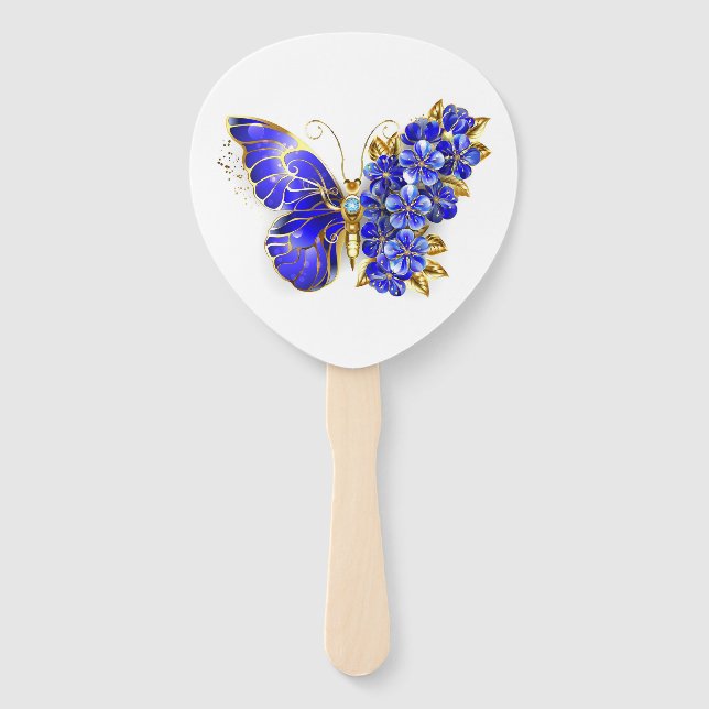 Blume Sapphire Butterfly Fächer (Vorderseite)