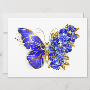 Blume Sapphire Butterfly Feiertagskarte
