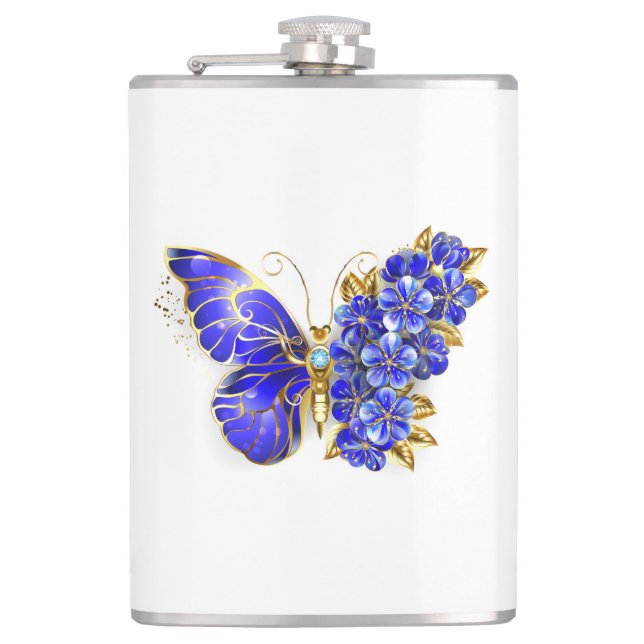 Blume Sapphire Butterfly Flachmann (Vorderseite)