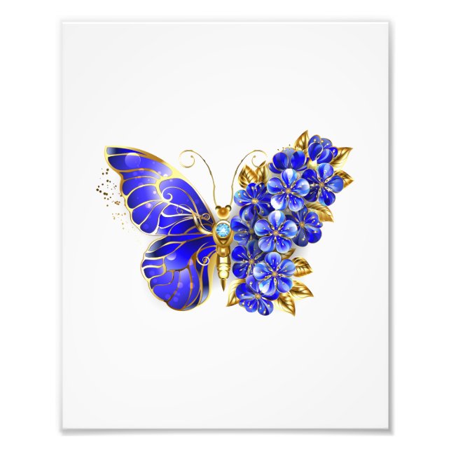 Blume Sapphire Butterfly Fotodruck (Vorne)