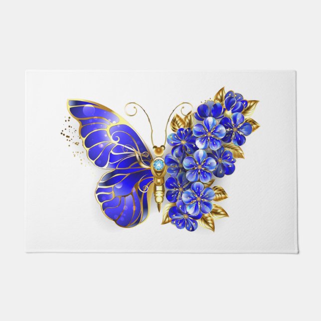 Blume Sapphire Butterfly Fußmatte (Vorderseite)