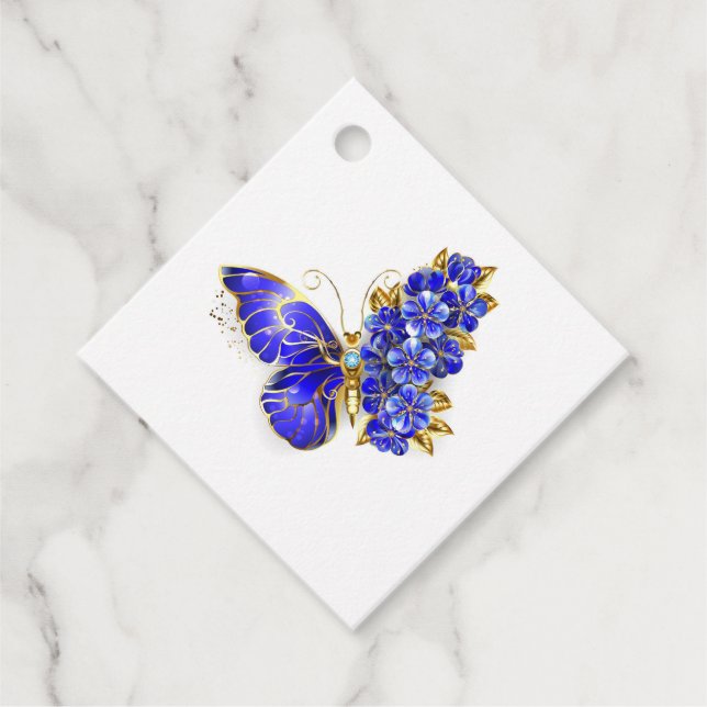 Blume Sapphire Butterfly Geschenkanhänger (Vorderseite)