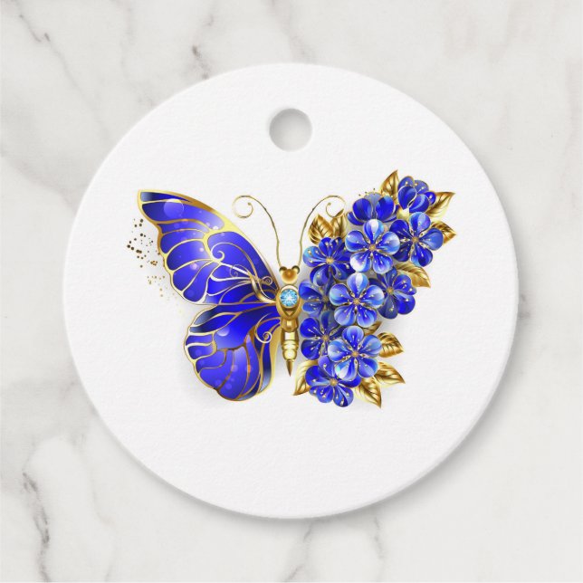 Blume Sapphire Butterfly Geschenkanhänger (Vorderseite)