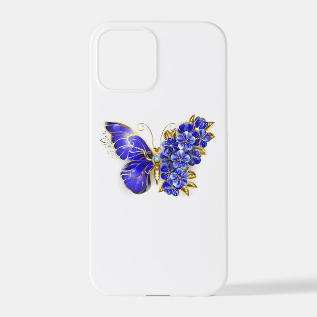 Blume Sapphire Butterfly iPhone 12 Pro Hülle (Rückseite)
