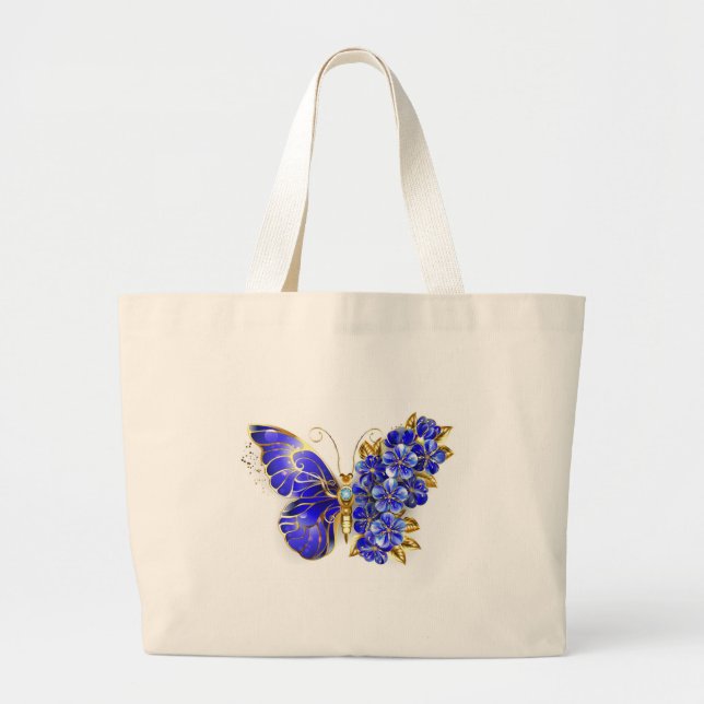 Blume Sapphire Butterfly Jumbo Stoffbeutel (Vorne)