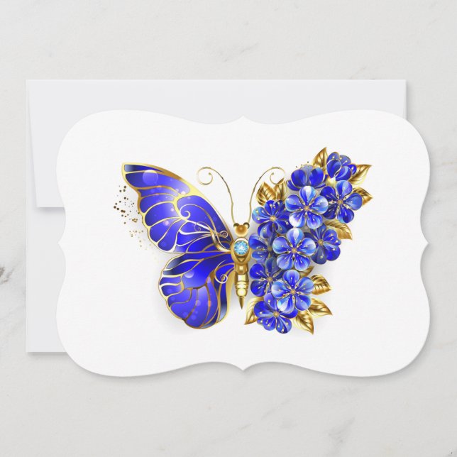 Blume Sapphire Butterfly Karte (Vorderseite)