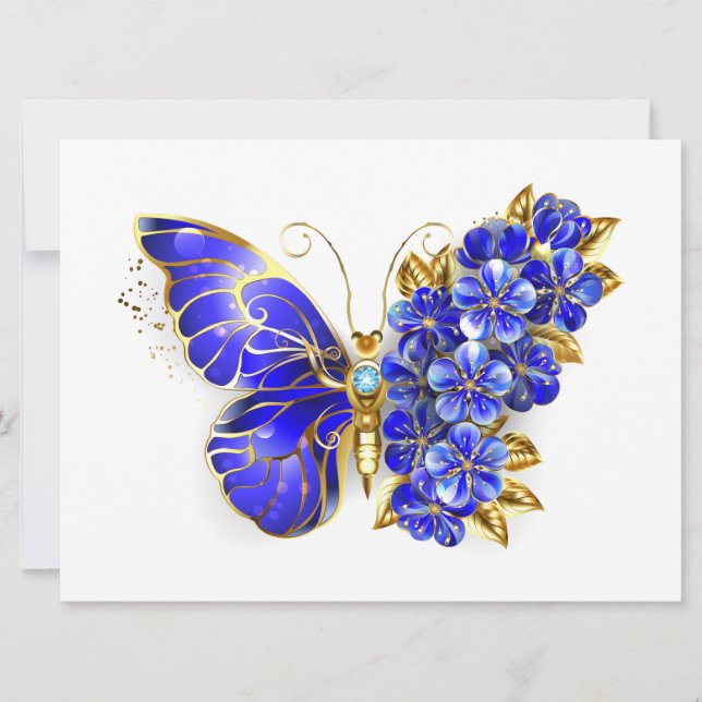 Blume Sapphire Butterfly Karte (Vorderseite)