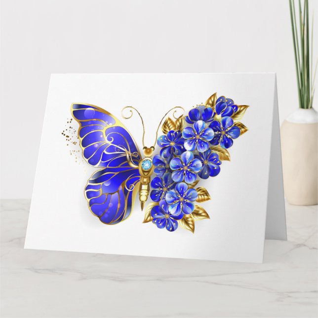 Blume Sapphire Butterfly Karte (Vorderseite)