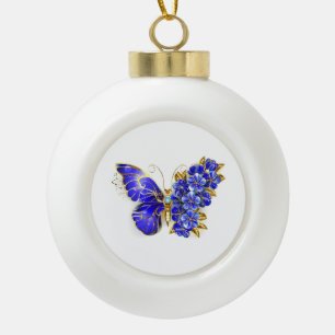 Blume Sapphire Butterfly Keramik Kugel-Ornament