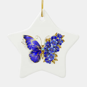 Blume Sapphire Butterfly Keramik Ornament