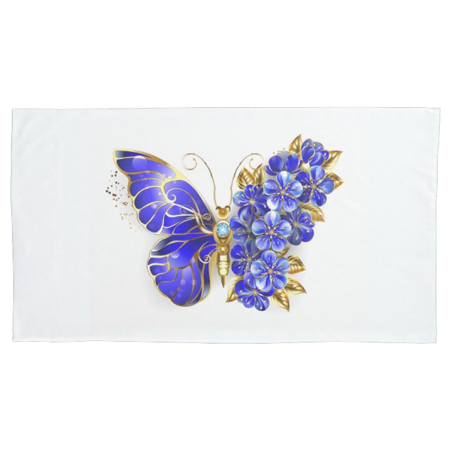 Blume Sapphire Butterfly Kissenbezug (Vorderseite)
