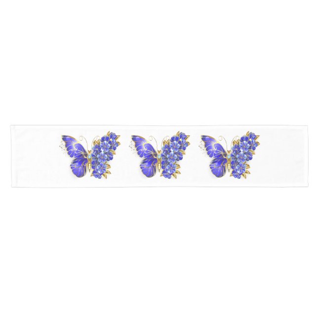 Blume Sapphire Butterfly Kurzer Tischläufer (Horizontal)