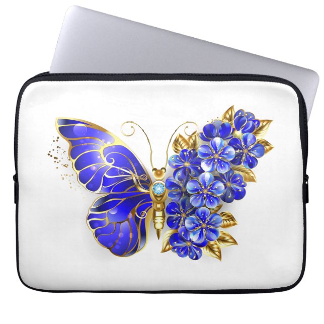 Blume Sapphire Butterfly Laptopschutzhülle (Vorderseite)
